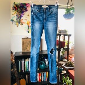 Super Skinny High Rise Distressed Jeans